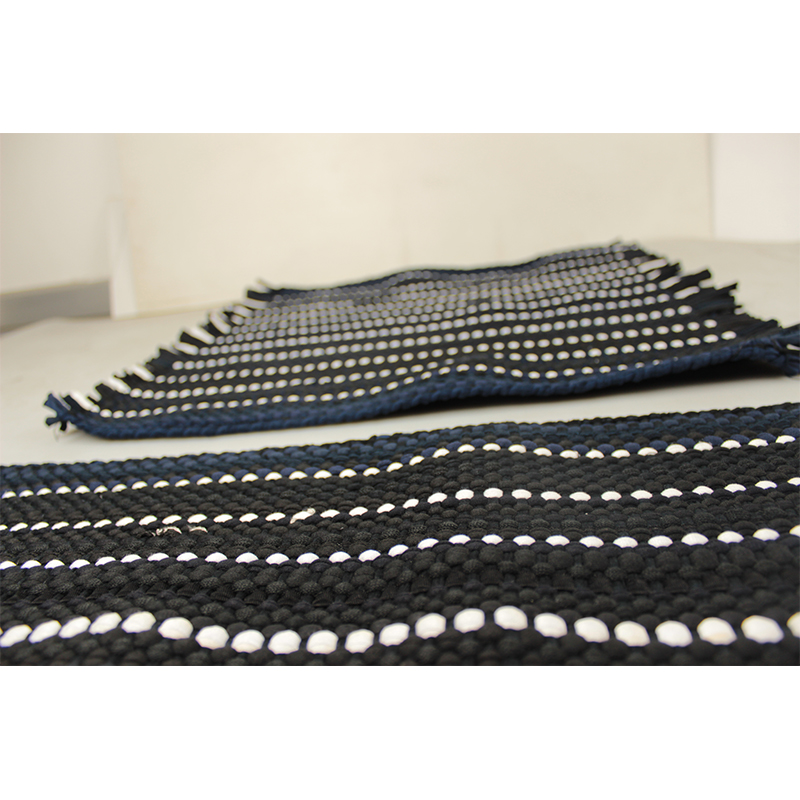 Space Kilim Desenli Minder - Siyah Beyaz Lacivert (3'lü Takım)