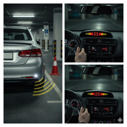 Space Oto Park Sensörü Türkçe Sesli 22 mm Gri Premium