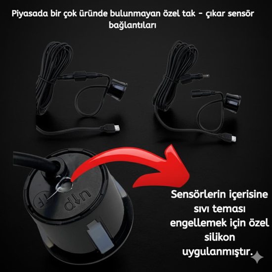 Space Oto Park Sensörü Türkçe Sesli 22 mm Gri Premium