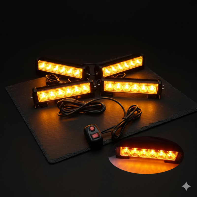 Space Power Ledli Çok Modlu Lamba 4'lü Sarı 12V LAPA194-1