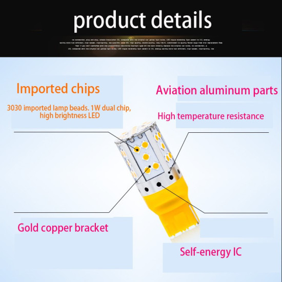 T20 Dekoratif led ampul tek duy canbuslı turuncu 12v / LAAM942-1
