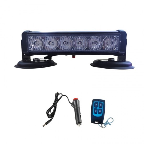 Tepe çakar lamba mıknatıslı vantuzlu 21 fonksiyonlu 15,5cm  6 ledli kırmızı-mavi usb şarjlı-kumandalı  adet  / LAPA118-2