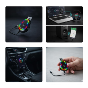 Space Usb girişli ve aux aux kablolu blueetooth kit Renkli tasarım