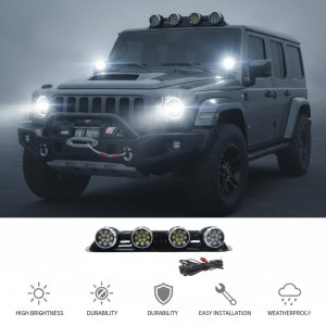 Yuvarlak 12x4 Ledli Siyah Offroad Sis Lambası