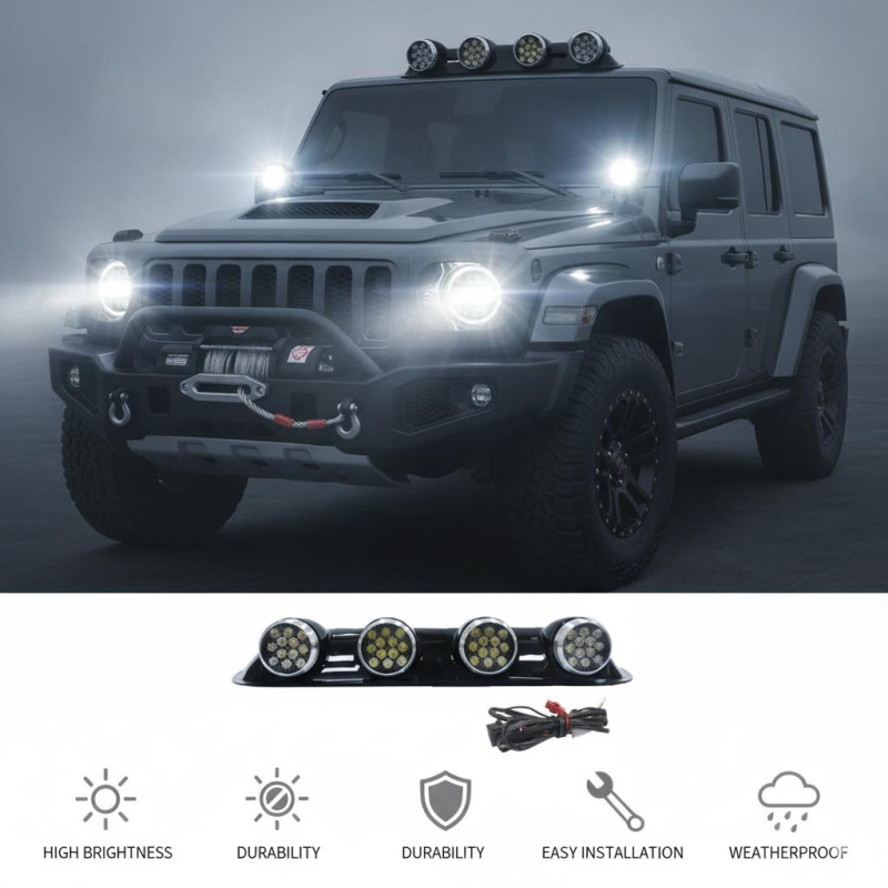Yuvarlak 12x4 Ledli Siyah Offroad Sis Lambası