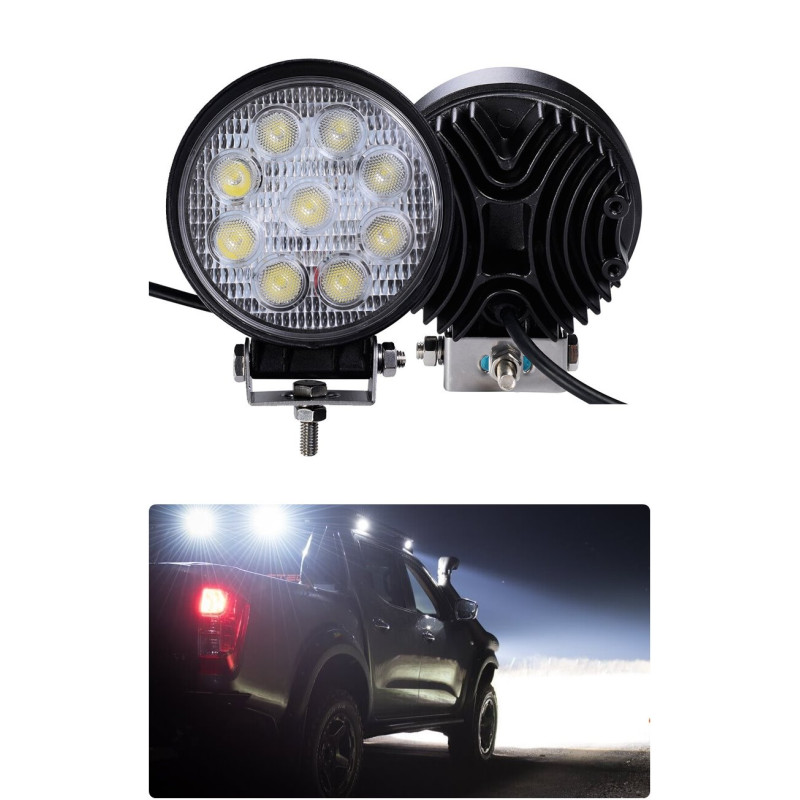 Yuvarlak 9 Ledli Çalışma ve Sis Lambası