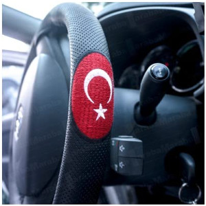 DİKİŞLİ DİREKSİYON KILIFI NAKIŞLI TÜRK BAYRAĞI