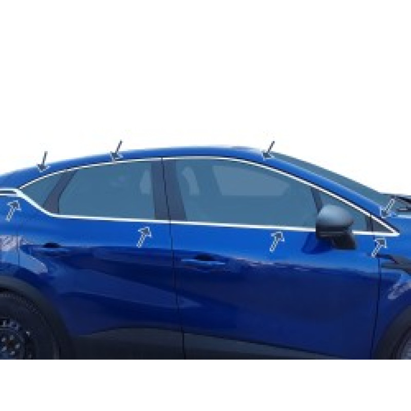 OMSA Renault Captur 2 Krom Cam Çerçevesi 16 Parça 2020 ve Sonrası