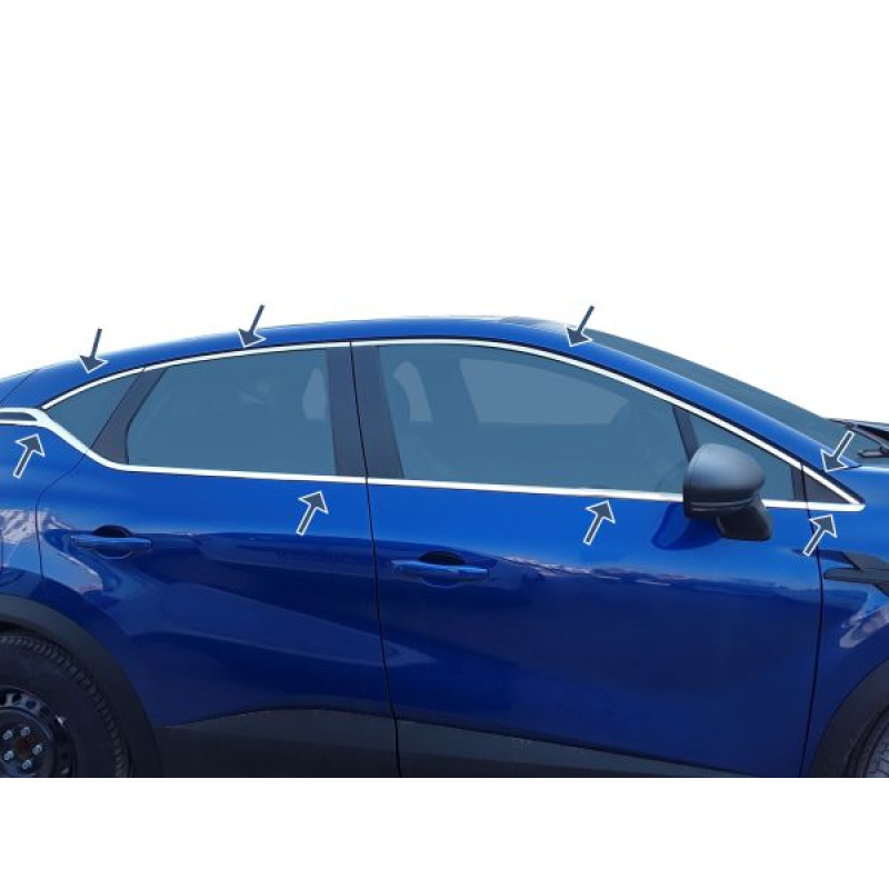 OMSA Renault Captur 2 Krom Cam Çerçevesi 16 Parça 2020 ve Sonrası