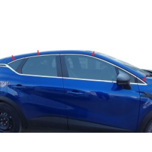 OMSA Renault Captur 2 Krom Üst Cam Çerçeve 8 Parça 2019 ve Sonrası