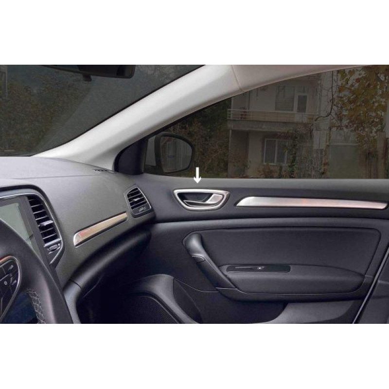 OMSA Renault Megane 4 HB Krom İç Kapı Kolu Çerçevesi 4 Parça Taşlı 2016-2020 Arası