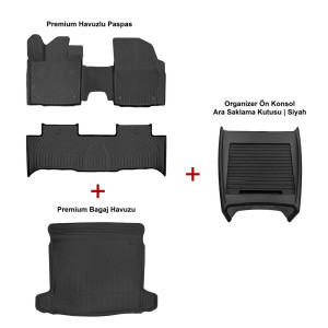 Rizline Premium Togg T10X Havuzlu Paspas ve Bagaj Havuzu + Siyah Organizer