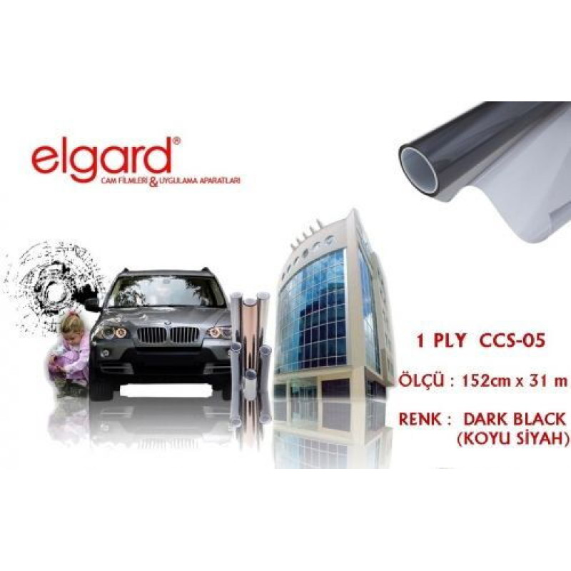 Elgard CCS-05 152cm x 31m Koyu Siyah Çizilmez Cam Filmi