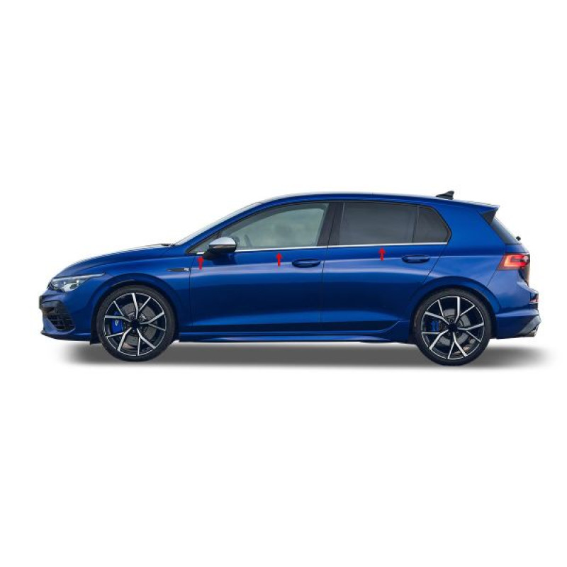 OMSA VW Golf 8 Krom Cam Alt Çıtası 6 Parça 2020 ve Sonrası