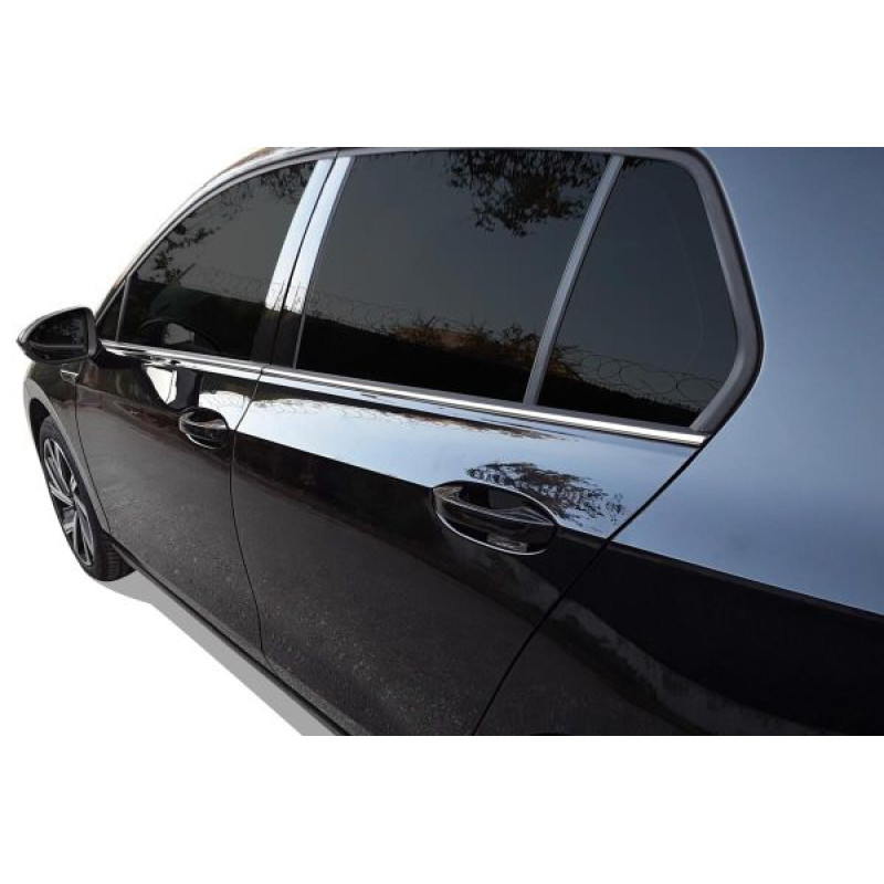 OMSA VW Golf 8 Krom Cam Alt Çıtası 6 Parça 2020 ve Sonrası