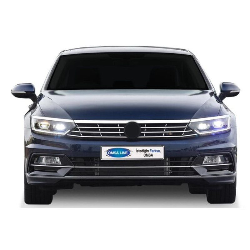 OMSA VW Passat B8 Krom Far Üstü Çıta 3 Parça 2015-2019 Arası