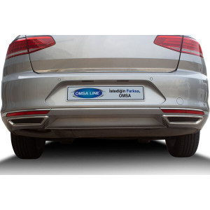 OMSA VW Passat B8 Krom R Line Difüzör Egzoz Çerçevesi 2015-2019 Arası