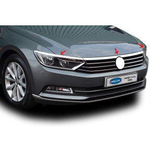 OMSA VW Passat B8.5 Krom Far Üstü Çıta 3 Parça 2019 ve Sonrası