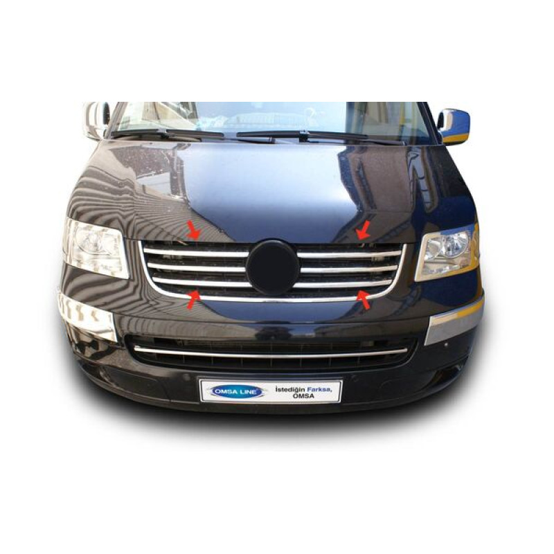 OMSA VW T5 Caravelle Krom Ön Panjur 6 Parça 2003-2010 Arası
