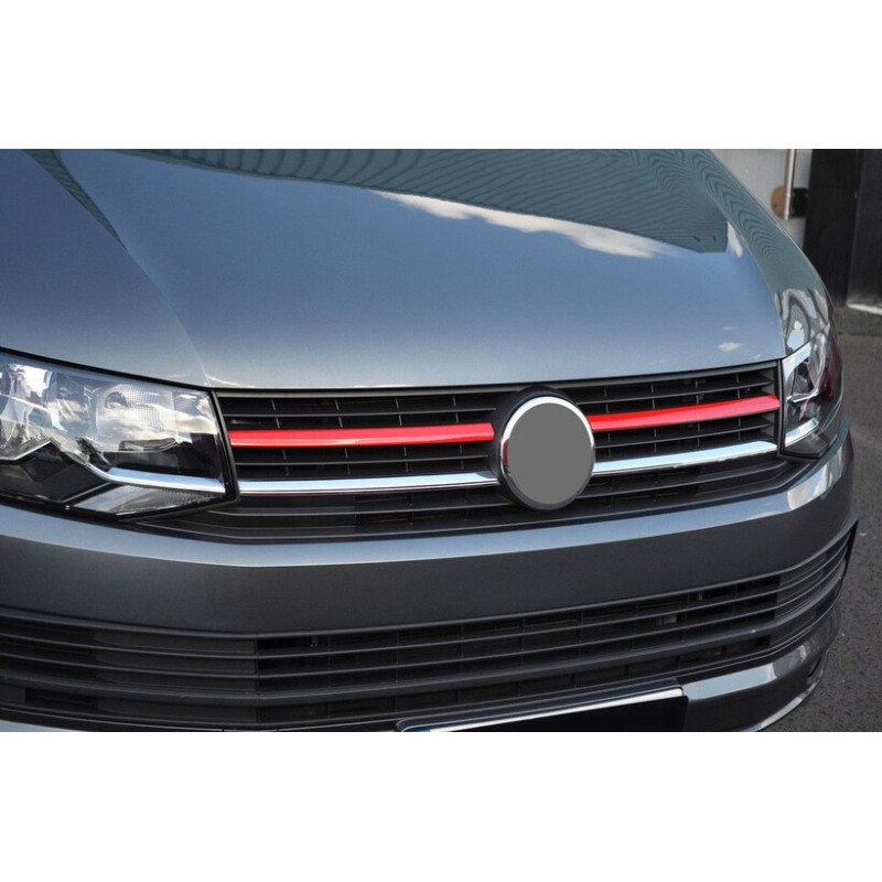 OMSA VW T6 Transporter Kırmızı Krom Ön Panjur Comfortline ve Highline 2 Parça 2015-2019 Arası