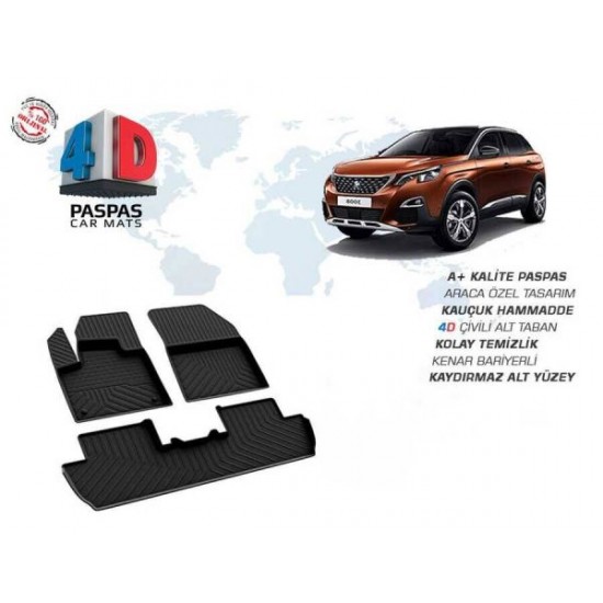 Peugeot 3008 GT-Line 4D Havuzlu Paspas Bagaj Havuzu Seti 2016 ve Sonrası Peugeot 3008 GT-Line 4D Havuzlu Paspas Bagaj Havuzu Seti 2016 ve Sonrası