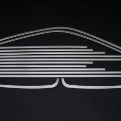 OMSA VW T6.1 Krom Cam Çerçevesi 14 Parça Çift Sürgülü 2020-2023 Arası