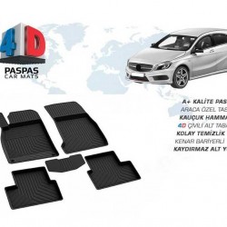 Mercedes A Serisi W176 4D Havuzlu Paspas Siyah 2013 ve Sonrası