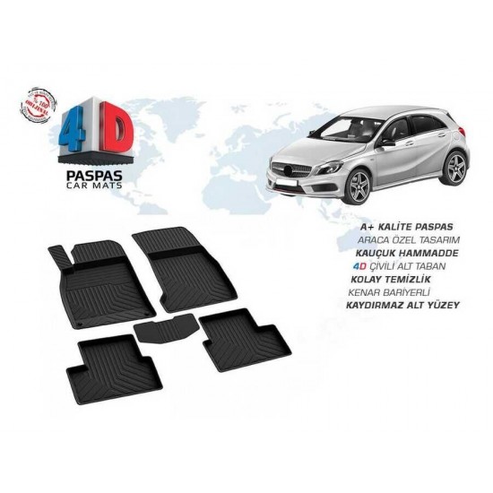 Mercedes A Serisi W176 4D Havuzlu Paspas Siyah 2013 ve Sonrası Mercedes A Serisi W176 4D Havuzlu Paspas Siyah 2013 ve Sonrası