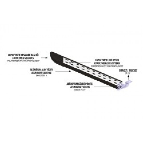 OMSA Ford Tourneo Custom Dot Line Yan Basamak Uzun Şase 2012-2023 Arası