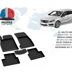 Mercedes A Serisi W176 4D Havuzlu Paspas Siyah 2013 ve Sonrası