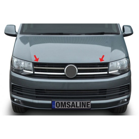 OMSA VW T6 Transporter Siyah Krom Ön Panjur 2 Parça (Camlı Van) 2015-2019 Arası