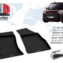 Fiat Doblo 2 4D Havuzlu Paspas Siyah Ön 2 Parça 2010-2021 Arası