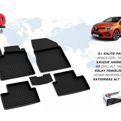 Renault Clio 5 4D Havuzlu Paspas Bagaj Havuzu Seti 2019 ve Sonrası
