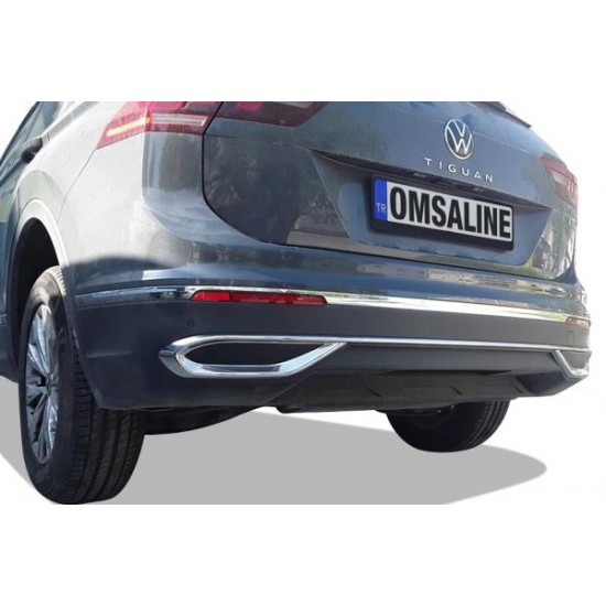 OMSA VW Tiguan Krom Egzoz Çerçevesi 3 Parça 2020-2023 Arası