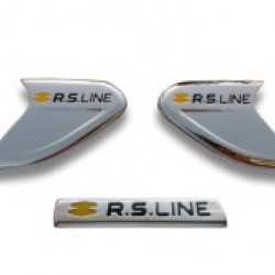 Renault Clio 5 RS-Line Krom Çamurluk Çıtası + Bagaj Kapağı Logosu Set 3 Parça ABS 2019 ve Sonrası