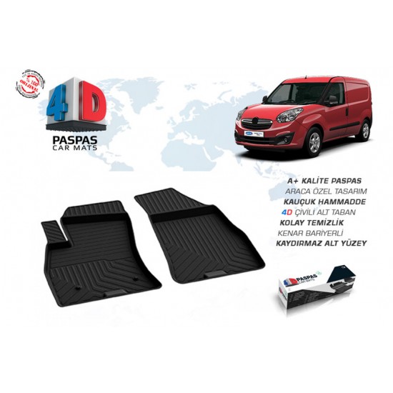 Opel Combo D 4D Havuzlu Paspas Siyah Ön 2 Parça 2010-2018 Arası Opel Combo D 4D Havuzlu Paspas Siyah Ön 2 Parça 2010-2018 Arası