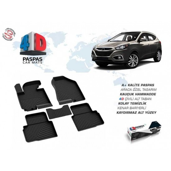 Hyundai İx35 4D Havuzlu Paspas Siyah 2009-2015 Arası Hyundai İx35 4D Havuzlu Paspas Siyah 2009-2015 Arası