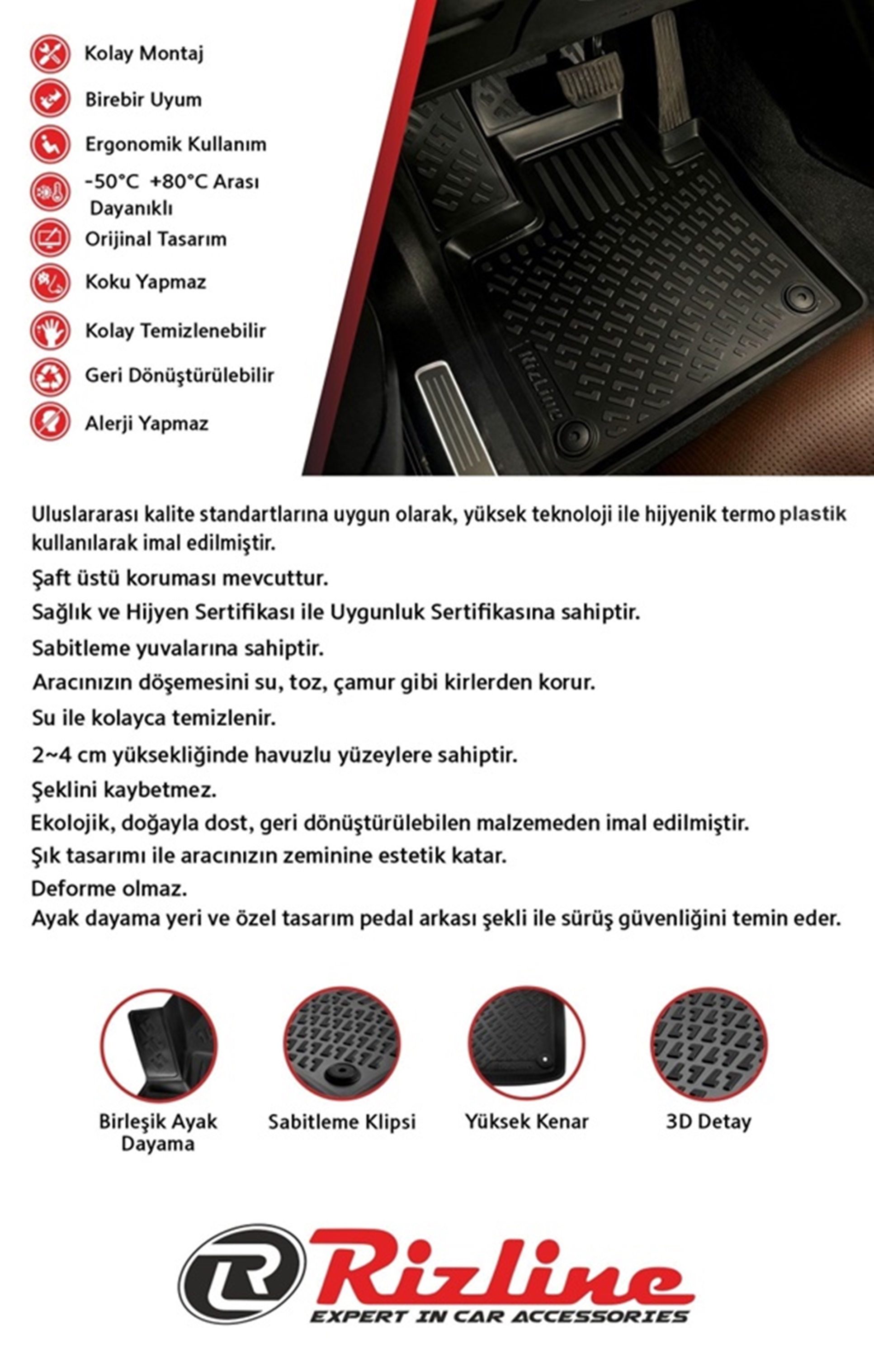 Rizline havuzlu paspas özellikleri