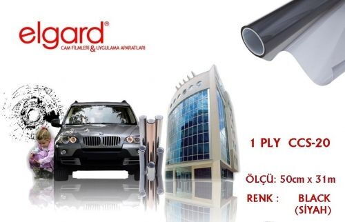 Elgard CCS-20 50cm x 31m Orta Koyu Siyah Çizilmez Cam Filmi